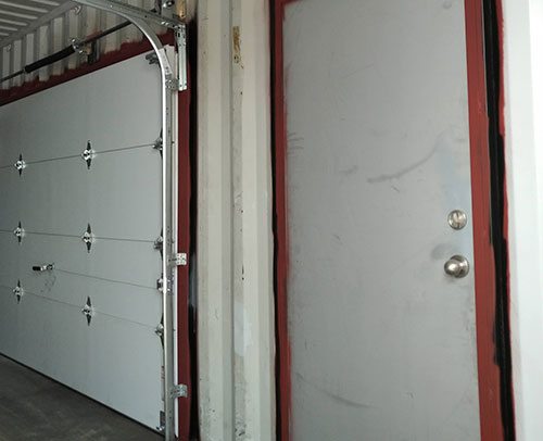 Container with garage door