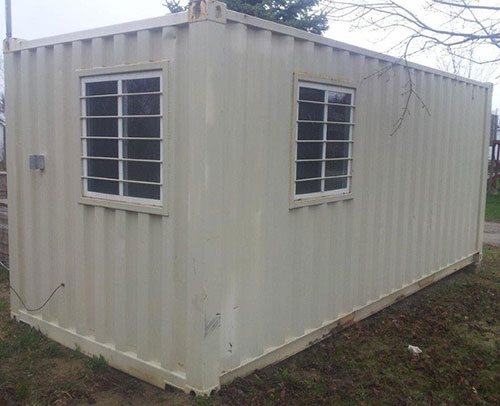 Container windows with security bars